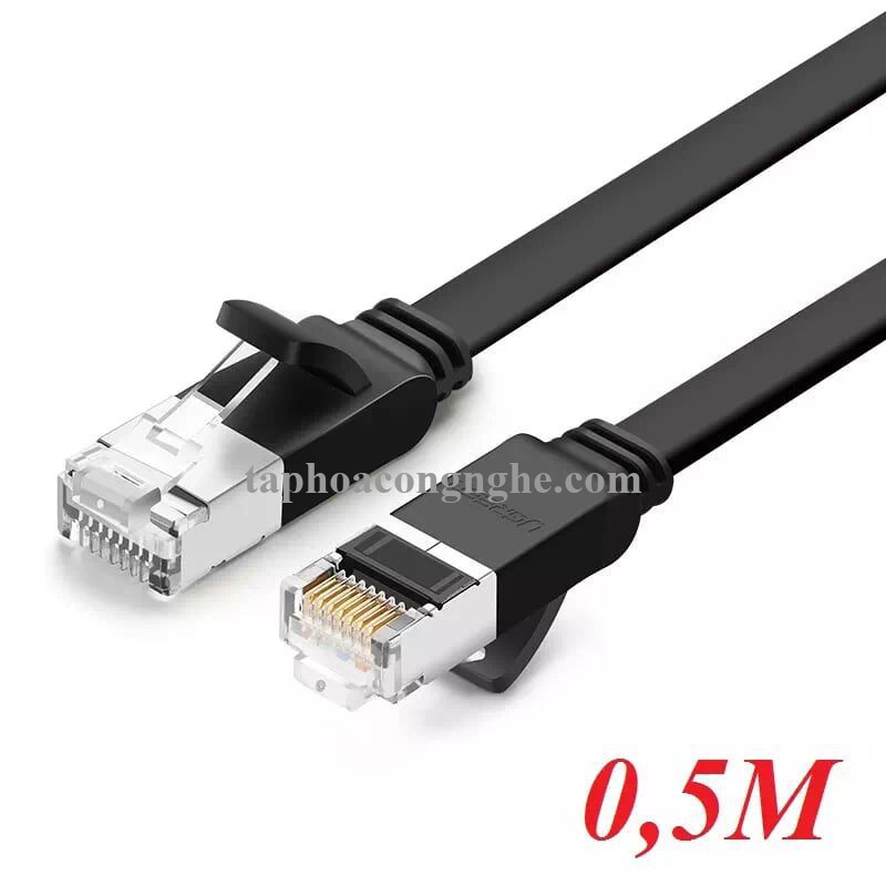 Ugreen 50183 0.5M màu Đen Cáp mạng LAN cat6 UTP dây dẹp NW101 30050183